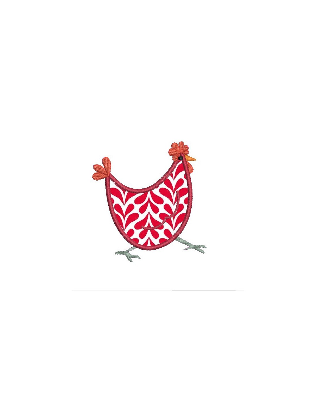 Embroidery design hen
