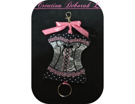 machine embroidery design  Bustier keychain ITH