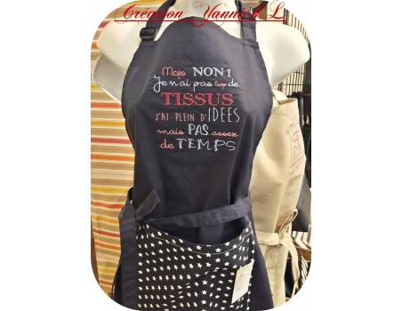 Motif de broderie machine texte humour tissus