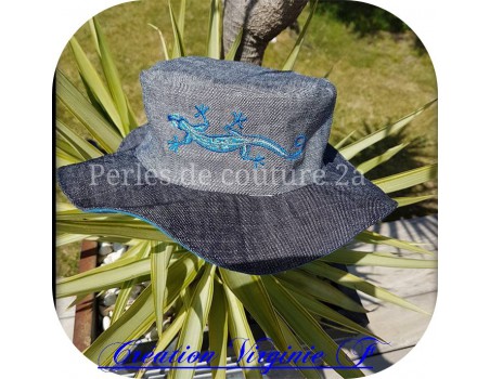 Motif de broderie gecko