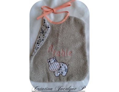 Motif de broderie machine hippopotame