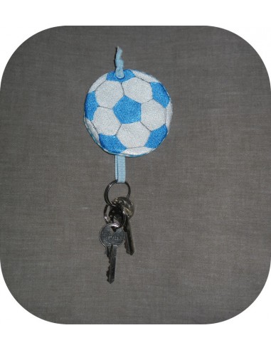 machine embroidery design  rugby ball key holder  ITH