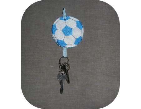 machine embroidery design  rugby ball key holder  ITH