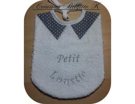 machine embroidery design  Bib collar polo  ITH