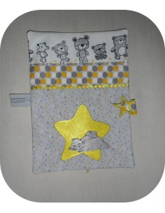 Motif de broderie machine Carnet de santé étoile ITH