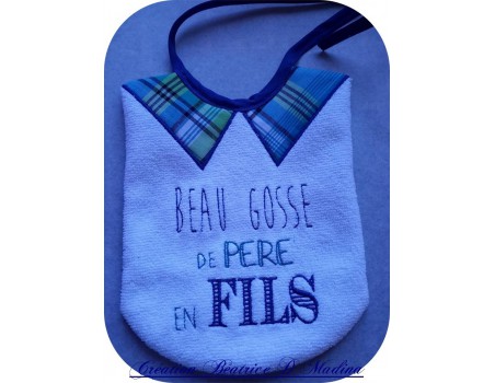 Motif de broderie machine  beau gosse