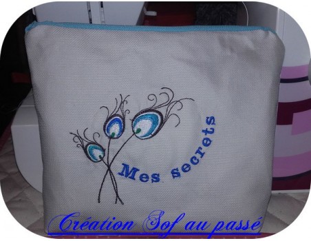 Motif de broderie machine plumes de paon