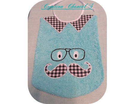 Motif de broderie machine lunette et moustache