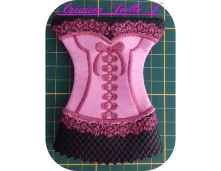 machine embroidery design  Bustier keychain ITH