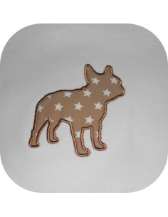 Motif de broderie  bouledogue appliqué