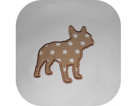 Motif de broderie  bouledogue appliqué