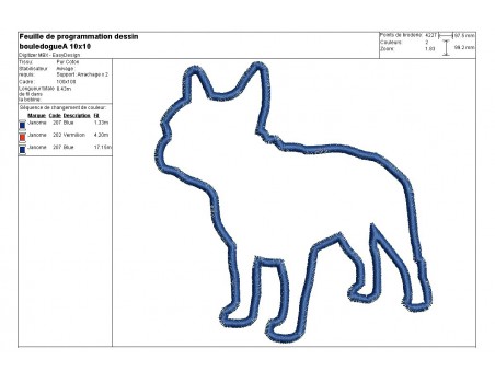 Motif de broderie  bouledogue appliqué