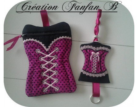 machine embroidery design  Bustier keychain ITH