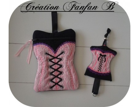 machine embroidery design  Bustier keychain ITH