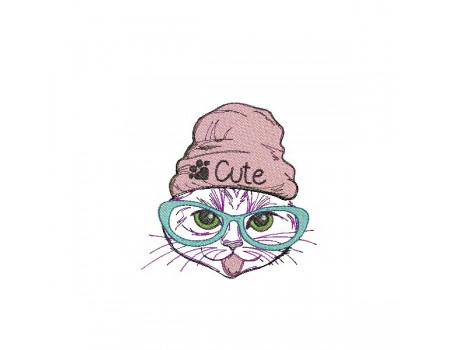 Instant download machine embroidery  cat so cute