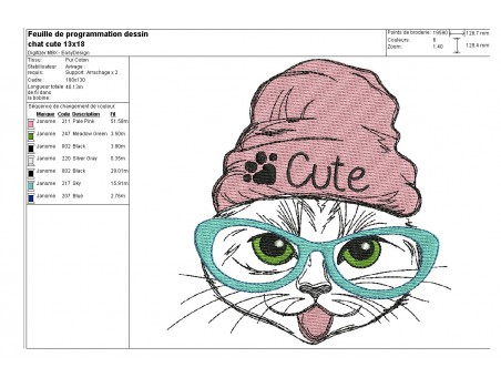 Instant download machine embroidery  cat so cute