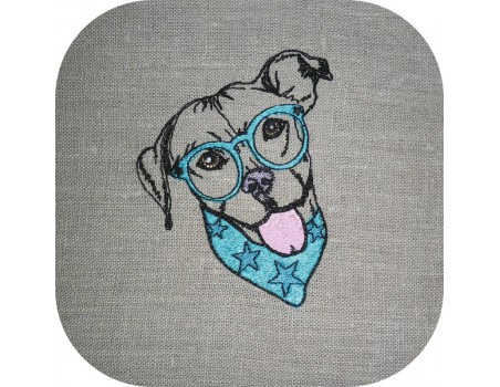 Instant download machine embroidery  pitbull applique