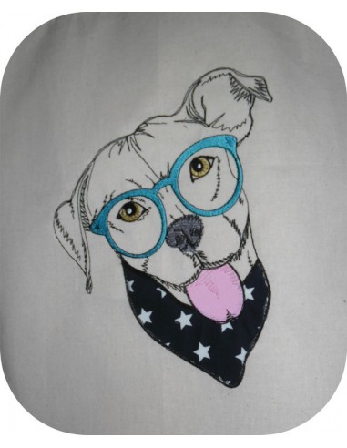 Motif de broderie machine Pitbull appliqué