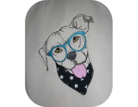 Motif de broderie machine Pitbull appliqué