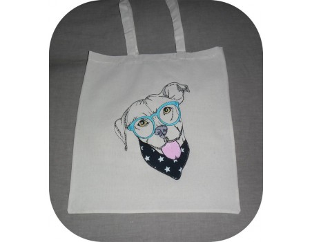 Motif de broderie machine Pitbull appliqué