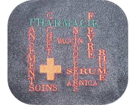 Motif de broderie machine Pharmacie