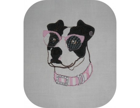 Instant download machine embroidery  pitbull