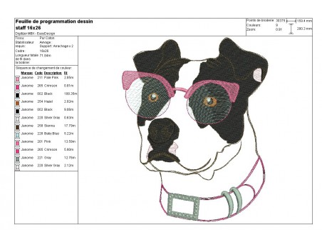 Instant download machine embroidery  pitbull