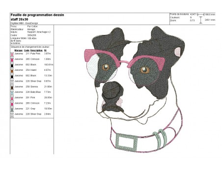 Instant download machine embroidery  pitbull