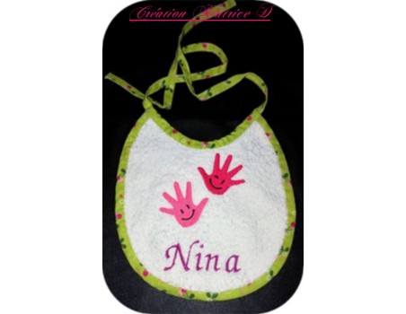 embroidery design applique Children hands with smileys