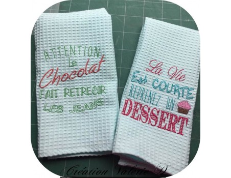 Motif de broderie  machine texte humour Chocolat