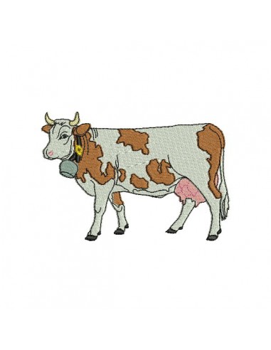 embroidery design cow bib ITH