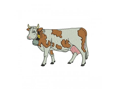 embroidery design cow bib ITH