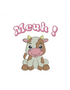 Motif de broderie machine bébé vache