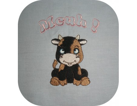 embroidery design cow