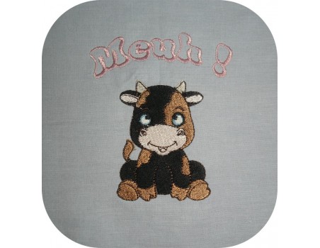 Motif de broderie machine bébé vache