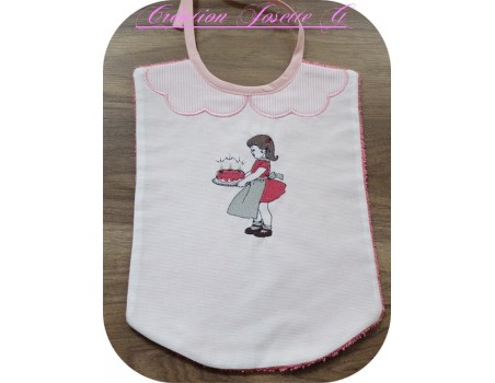 Motif de broderie machine anniversaire petite fille vintage