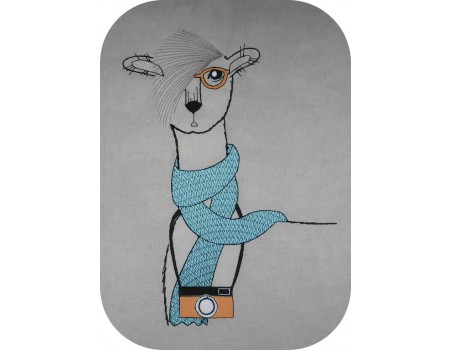 Motif de broderie machine  lama baroudeur