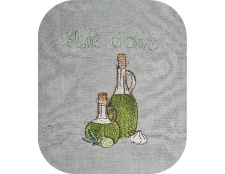 Motif de broderie machine huile d'olive