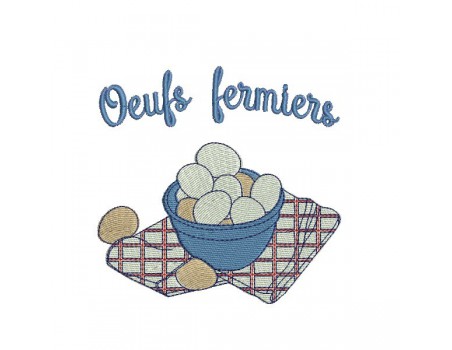 Motif de broderie machine oeufs fermiers