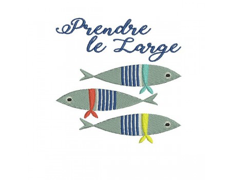 Motif de broderie machine sardines