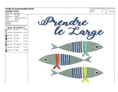 Instant download machine embroidery  pilchard