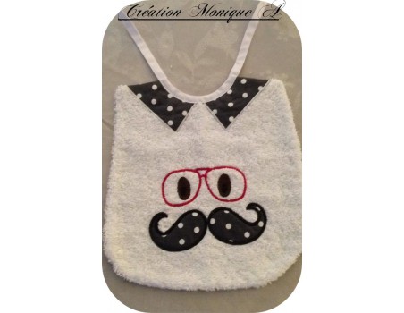 Motif de broderie machine lunette et moustache