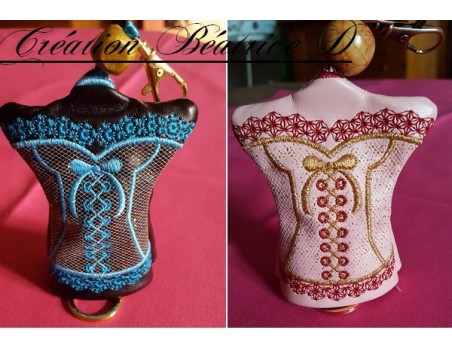 machine embroidery design  Bustier keychain ITH