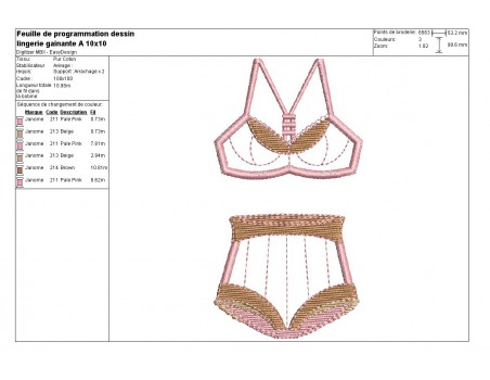 Instant download machine embroidery design Lingerie underwear