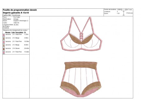 Instant download machine embroidery design Lingerie underwear