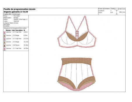 Instant download machine embroidery design Lingerie underwear