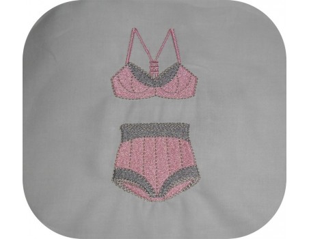 Instant download machine embroidery design Lingerie underwear applique
