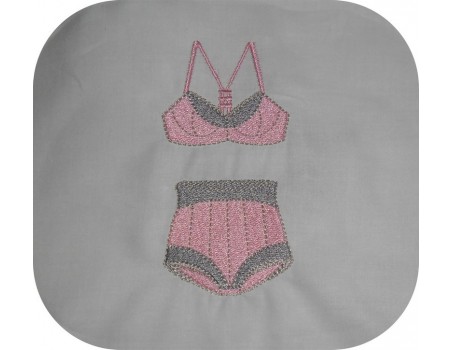 Motif de broderie machine  ensemble lingerie gainante