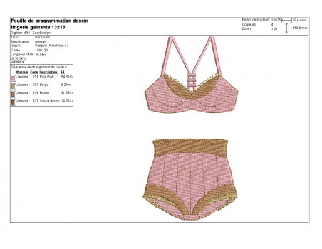 Instant download machine embroidery design Lingerie underwear applique