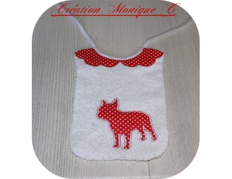 Motif de broderie  bouledogue appliqué